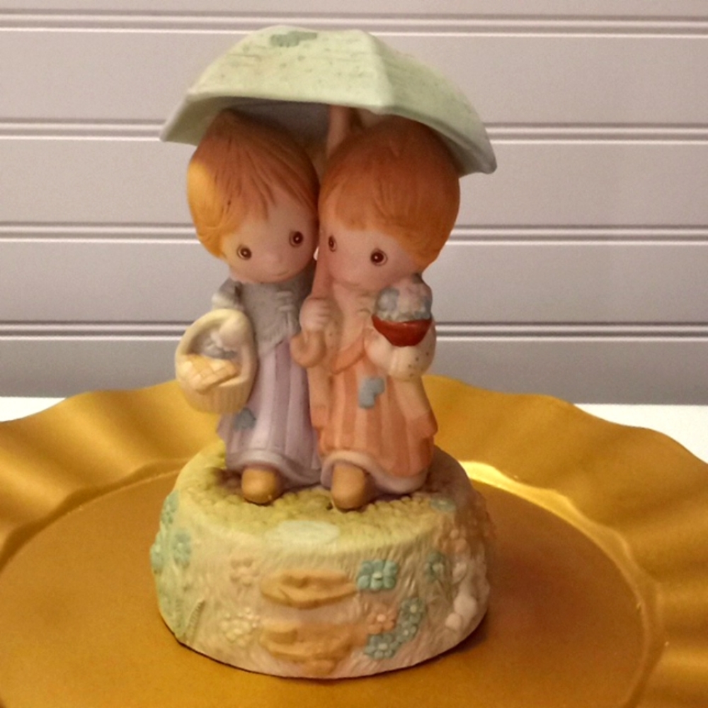 Precious Moments Raindrops Keep Falling on My  Head Music Box Figurine